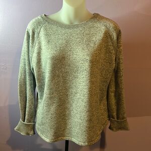 Splendid Women's Pullover Sweater M Black White Variegated Long Sleeve Cozy Knit